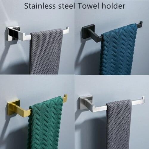 1pcs 304 Stainless Steel Bathroom Short Towel Bar Brushed Gold/black/silver Wall Mounted Towel Holder Waterproof Towel Ring