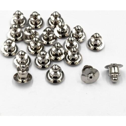 10/20/50pcs Metal Pins Keepers Safety Anti-lost Back Locking Clasp Jewelry Replacement Badges claspa for DIY Jewelry Making