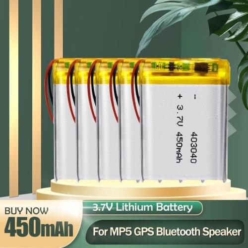 403040 3.7V 450mAh Lithium Polymer Rechargeable Battery For Car DVR Remote Control Makeup Mirror GPS Navigator Bluetooth Speaker