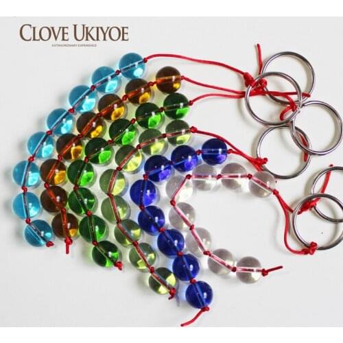 5pcs Color Crystal Glass Anal Beads Vagina Balls Diameter 14mm Sex Toys Butt Plug for Beginer for Women and Men