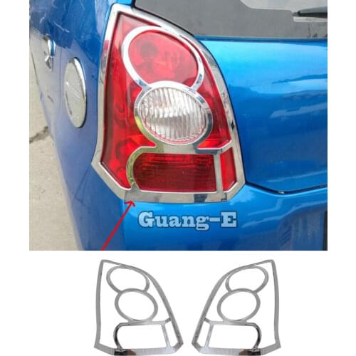 High Quality Car Rear Tail Back Light Lamp Detector Frame Stick Chrome ABS Cover Trim Hoods 2pcs For Suzuki Alto 2009