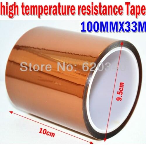 Free shipping 100mm X 33m high quality golden High temperature tape BGA soldering high temperature Protective tape