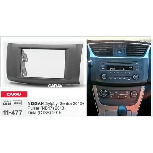 CARAV 11-477 Top Quality Radio Fascia for NISSAN Sylphy, Sentra 2012+; Pulsar 2013+ Stereo Fascia Dash CD Trim Installation Kit