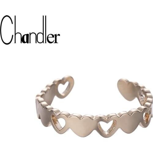 Chandler Simple Style Love Shape Stackable Rings For Women Heart Open Romantic Party Jewelry Fashion Jewelry Vanlentine Gift