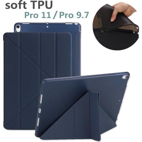 For iPad Pro Case 11 inch Cover PU Leather Silicon Slim Light Weight Funda for iPad Pro 9.7 Smart Cover for iPad Pro 11 '' 2018
