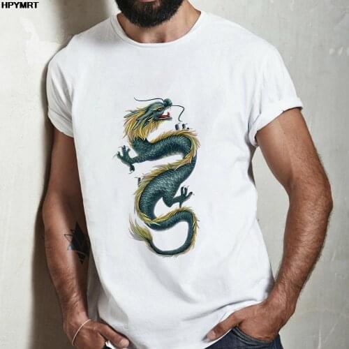 2021New Summer Men T Shirts Oversize Tshirt Dragon Print Harajuku Graphics T-Shirts Male Streetwear Top Vintage Short sleeve Tee