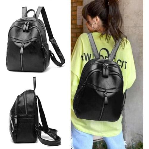 Hot Selling Women PU Leather Backpack Outdoor Travel Packsack Daily School Casual Bag