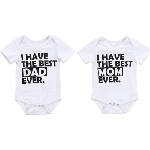 0-18M Infant Newborn Baby Boy Girl Short Sleeve Letter Print Cotton Romper Jumpsuit Outfits Summer Baby Clothes