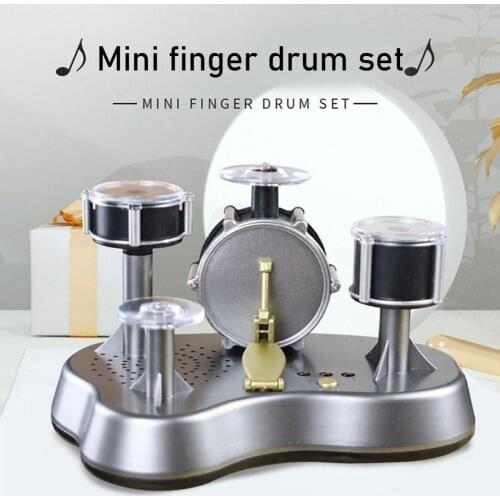 Exqusite Mini Musician Convert Drum Kit Creative Finger Mini Drums Percussion Toys Give Friends Gifts