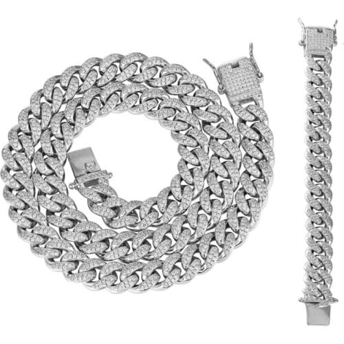 Cuban Chain Link Choker Corrente Ice Chain Iced Out Hip Hop Jewelry Chain for Men Necklace Punk Jewelry