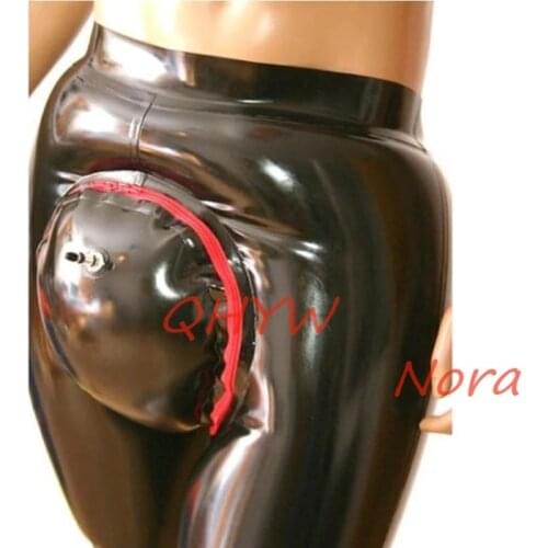 Latex Rubber Pure High Quality Double Layer Underpants Black Men Boxer Shorts Briefs Special Material Underwear Size XXS-XXL