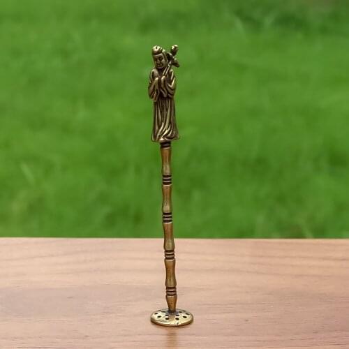 Hornet Retro Brass Cigarette Press Chinese Classic Character Elegant Pipe Pressing Rod Grinding Глушитель дыма Pipes Accessories