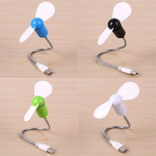 Mini USB Fan Flexible Portable Fan Bendable Snake Silent Soft Leaf Fan Cooling For Power Bank Notebook Computer Summer Gadget