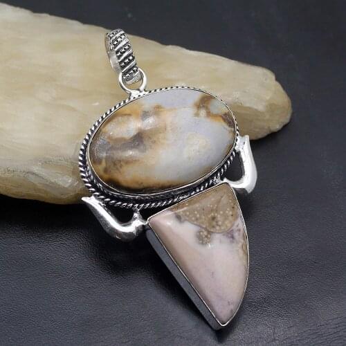 Hermosa Trendy Natural OceanJasper Charms Pendant Fashion Jewelry Gift 70mm A234