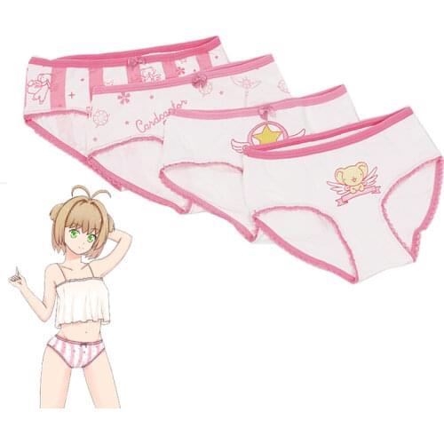 Card Captor Cosplay Underwear Anime Panties Kawaii Girl Women Kinomoto Sakura Briefs Intimate Panties Cotton Underpants Gift