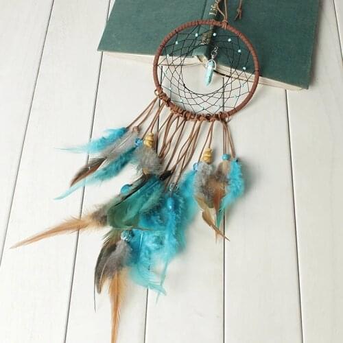 DIY Turquoise Original Dream Catcher Indian Feather Hanging Art Gifts To Bestie Friends Creative Valentines Day Gifts