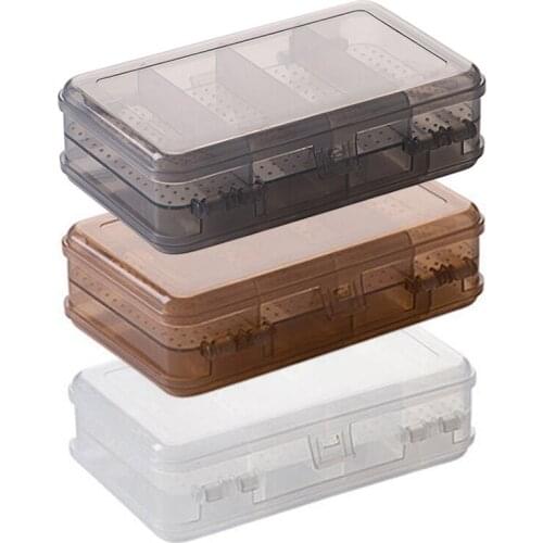 1PCS Plastic Transparent Jewelry Box Thickenable Hanging Storage Box Simple Double-layer 10 Grid Jewelry Storage Box With Lid