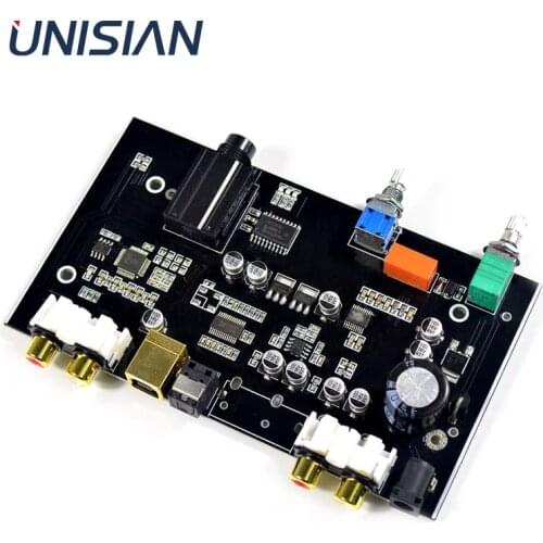 UNISIAN Fiber Optical audio decoding board USB Optical fiber Music Decoder Module MP3 DAC DC12V for Amplifier