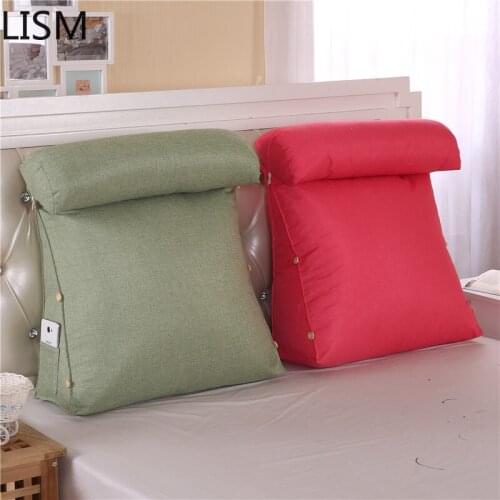 Bedside Cushion Office Chair Back Support Pillow Seat Cushion Pad Cojines Cushion Couch Pillow Soft Bag Solid Color Lumbar