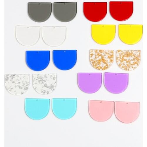 Tortoise Shell Earring Charm, Acrylic Beads,Special D Shaped Pendants,Boho,1 Holes Earrings Parts,30x35mm-ACE241