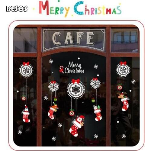 Christmas Sock Pattern Window Door Wall Market Wholesale Family Self - use Exquisite Waterproof Decorative Stickers B101D