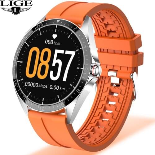 LIGE luxurious Business Sports smart watch Women Men Full-screen touch operation For iPhone Heart rate Fashion health smartwatch
