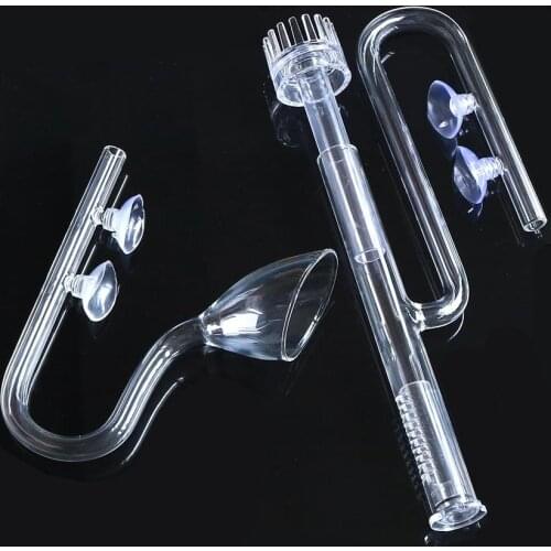 Glass pipe lily poppy peony spin surface skimmer inflow outflow 13mm 17mm aquarium water plant tank filter ADA quality