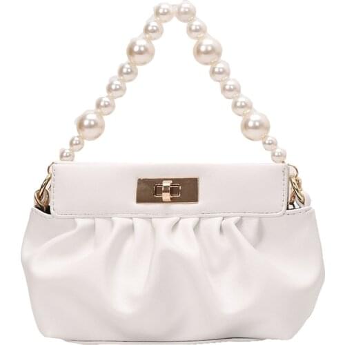Bag For Women Cloud bag Soft Leather handBag Pearl handle totes chain Shoulder Purse Women Crossbody Bag Luxury Handbag 2020