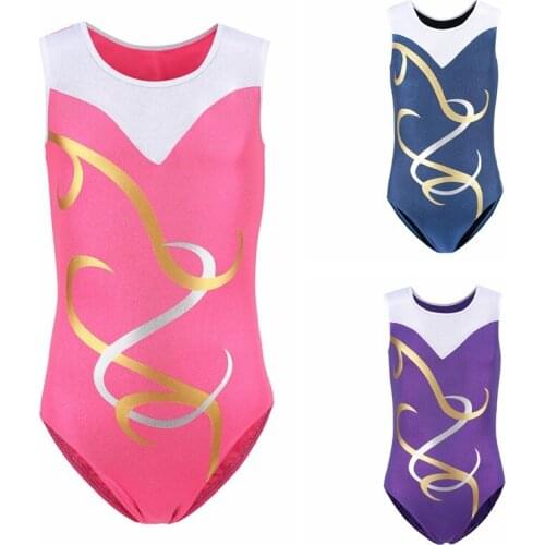 Competition Practice Children Girl sleeveless pattern, body suit, ballet gymnastics, practice clothes, dance clothes