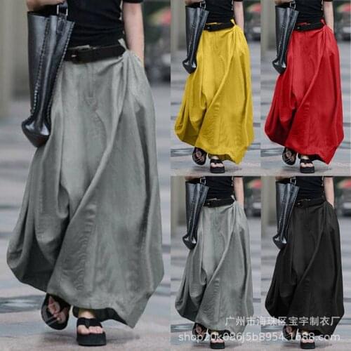 Skirts Womens 2021 Korean Fashion Clothing Cotton Solid Midi Skirt Aesthetic Bottoms Skirts for Girls