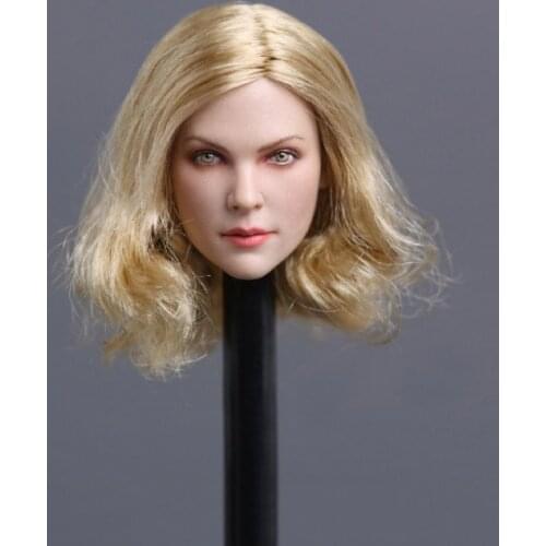 1/6 Scale GC001 European and American Women Head with Curly Blond Short Hair DIY Models For 12 Inches Bodies
