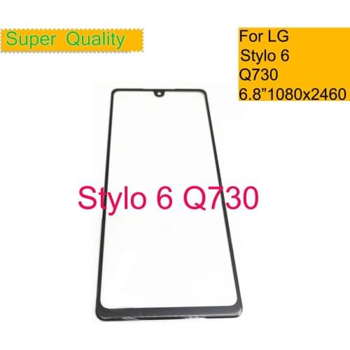 10Pcs/Lot For LG Stylo 6 Q730 Touch Screen Front Glass Panel Front Outer Glass Lens For LG Style 6 LMQ730TM LCD Glass With OCA
