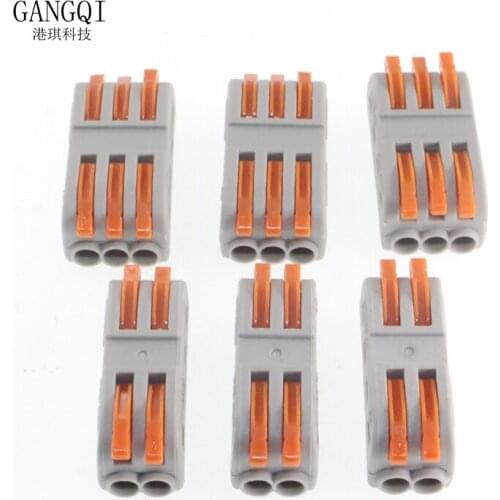 10PCS Wire Connectors 222 Terminal Block Conductor SPL-2/3 Push-In Mini Terminal Block 2 and 3 Circuit Inline Splices