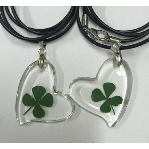 FREE SHIPPING 12 pc yqtdmy jewelry Lucid Color Real Four Leaf Clover Accessories Charming Lovely Pendant