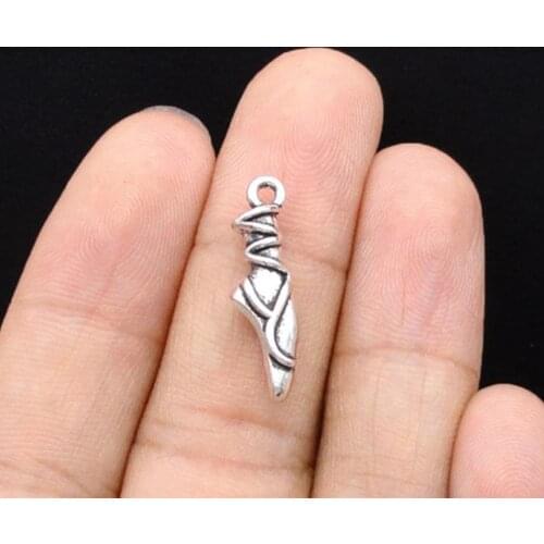 20pcs/lot--23x6x4mm, Antique silver plated Ballet shoes charms,DIY supplies,Jewelry accessories
