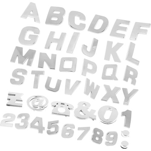 200 Pieces Chrome Car Emblem Sticker Alphabet Letter Number Symbol Decal