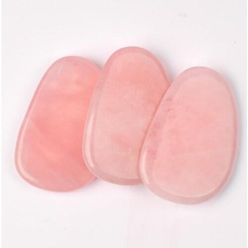 3 Pcs Natural Rose Quartz Guasha Board Eye Line Gua Sha Scraper Facial Back Head Massager SPA Acupuncture Wrinkle Relif Tool