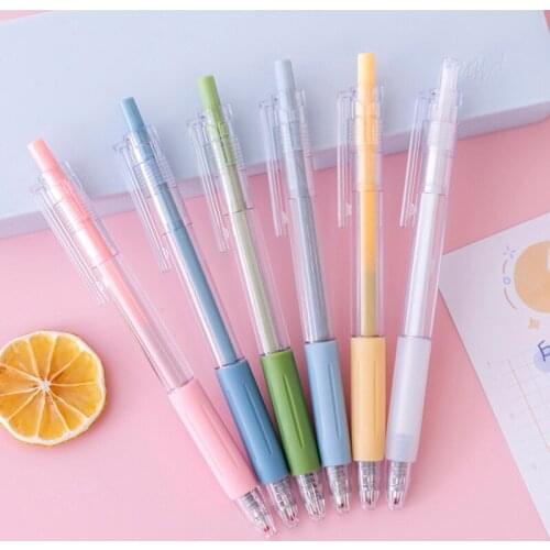 36pcs Morandi Color Pens for School Supplies Cute Things Stationery Items Kawaii Japanese Pen Business Accessories