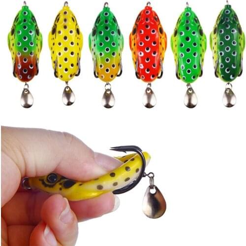 8cm 13g Fishing Lure Thunder Frog Propeller Foot Flippers Rotation Tractor Soft Bait Decoys Artificial Lures Fishing Tackle