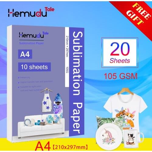 A4 105G 10sheets Sublimation Heat Transfer Paper for Polyester T-Shirt Cushion Fabrics Phone Case Printing Design