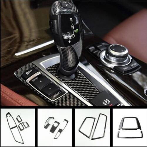 Car Styling Console CD Panel Cover Trim Gear Shift Decoration Carbon Fiber For BMW 5 Series F10 RHD Interior AC Frame Stickers