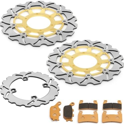 BIKINGBOY For Honda CBR 600 F F4i F4 Sport Supersport 01 02 03 04 05 06 Front Rear Brake Discs Disks Rotors Pads 296mm 220mm Set