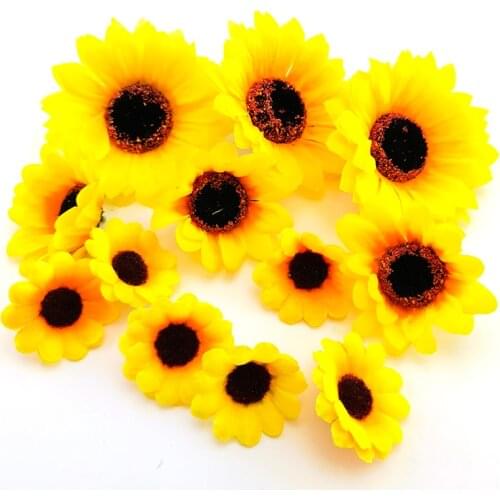 10x Large Silk Sunflower Artificial fake Daisy Flower Head For DIY Wedding Box Decoration Headmade home Accessories flowers