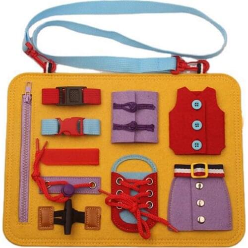 Kids Busy Board Zipper Buckle Dressing Life Skills Toys for Toddlers Gift