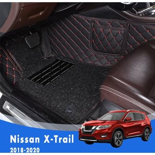 For Nissan Xtrail X-Trail 2020 2019 2018 7 Seats Luxury Double Layer Wire Loop Car Floor Mats Auto Interior Accessories Carpets