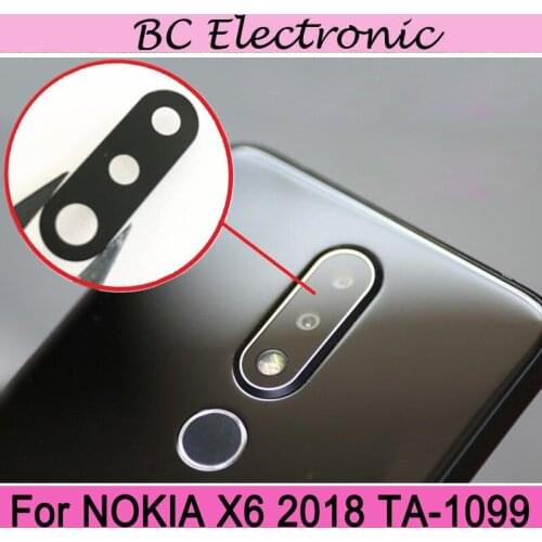For Nokia X6 2018 Rear Back Camera Glass Lens Cover For Nokia X6 Replacement Cell Phone Repair Spare Parts For NokiaX6 2018