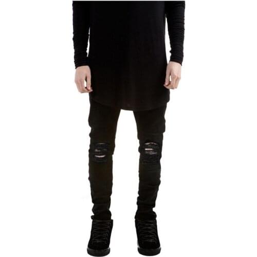 Streetwear Summer Ripped Hole Mens Jeans Male Designer Denim Pants Fashion Slim Fit Black White Blue Joggers Trousers