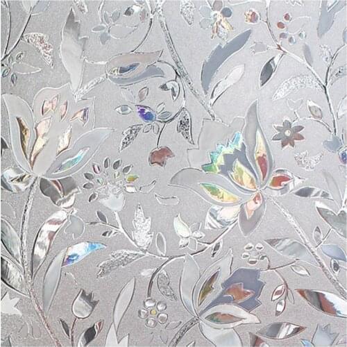 3D Anti-Heat Electrostatic Solar Glass Film & UV film Window Blinding Film Static Opaque Glass Glass Stickers Bathroom Bedroom