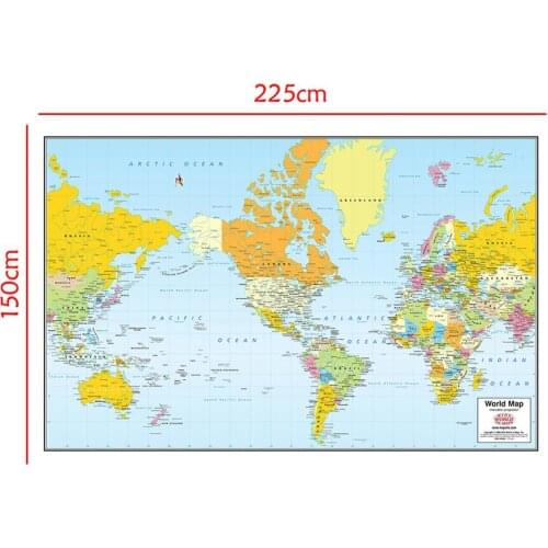 The World Map Mercator Projection Without National Flag For Travel And Trip 150x225cm