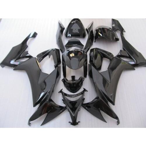 Fairing kit 100% fit for Kawasaki ZX10R 2008 2009 all glossy black aftermarket Ninja ZX 10R 08 09 fairings set YJ3